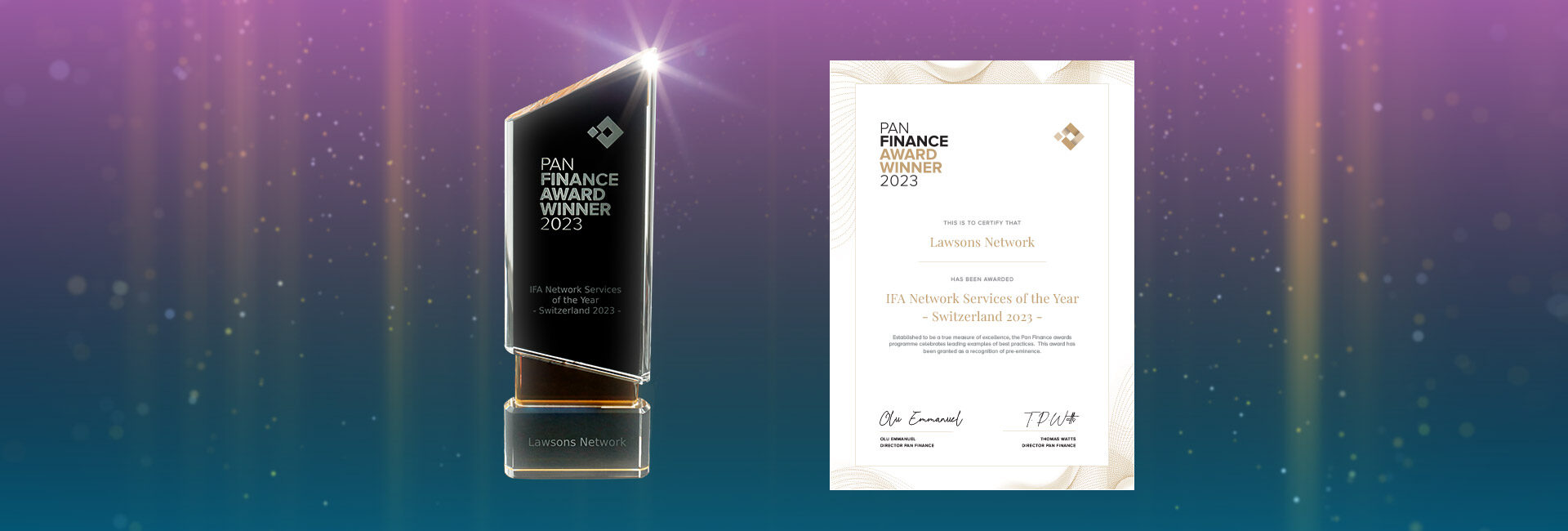 Lawsons Network Celebrates Pan Finance Award Win